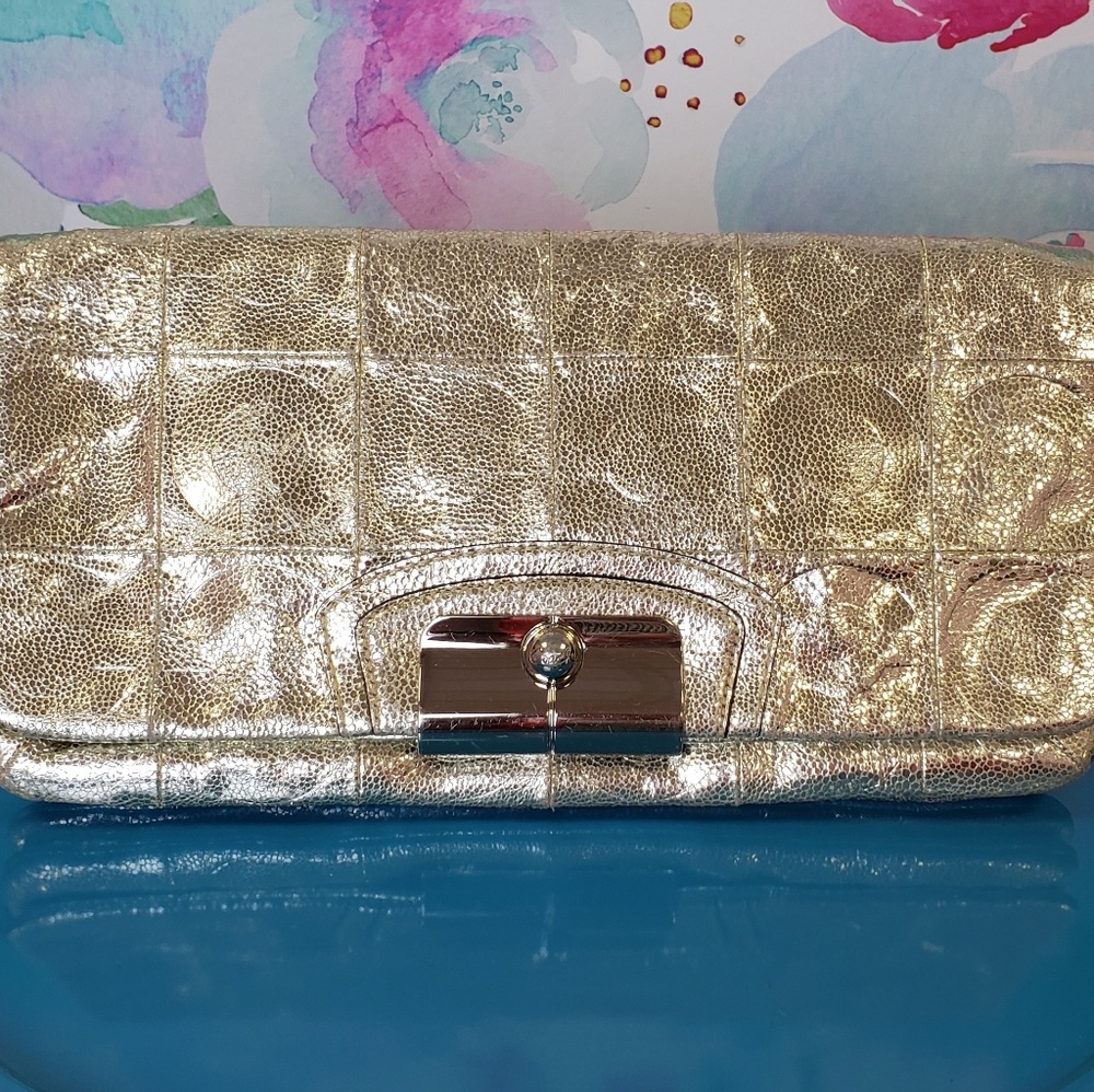 Coach Gold Metallic Clutch